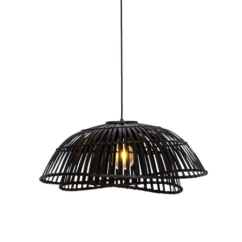 Orientální závěsná lampa černý bambus 62