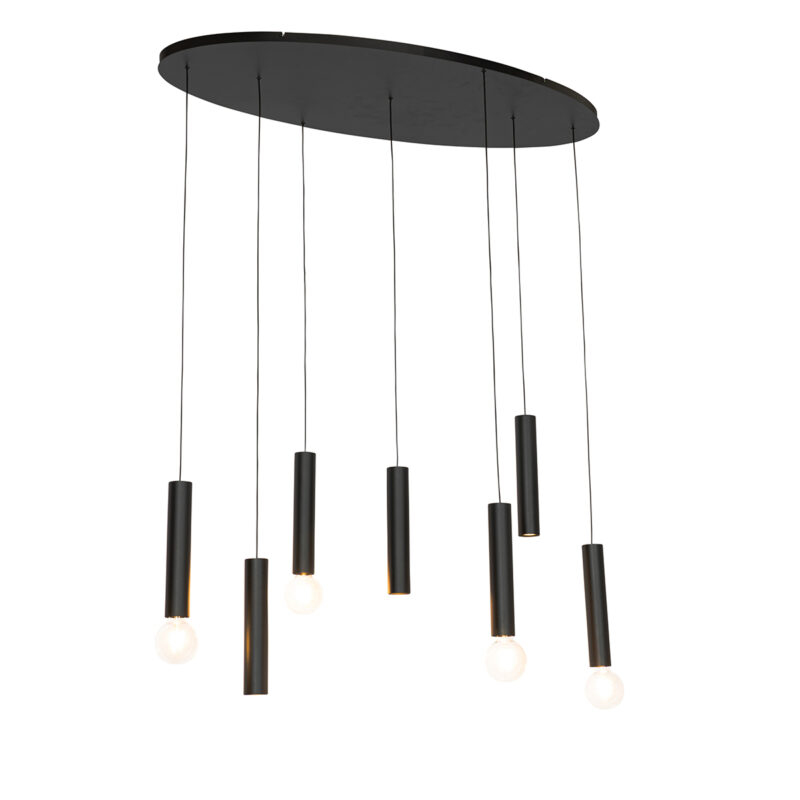 Designová závěsná lampa černá oválná