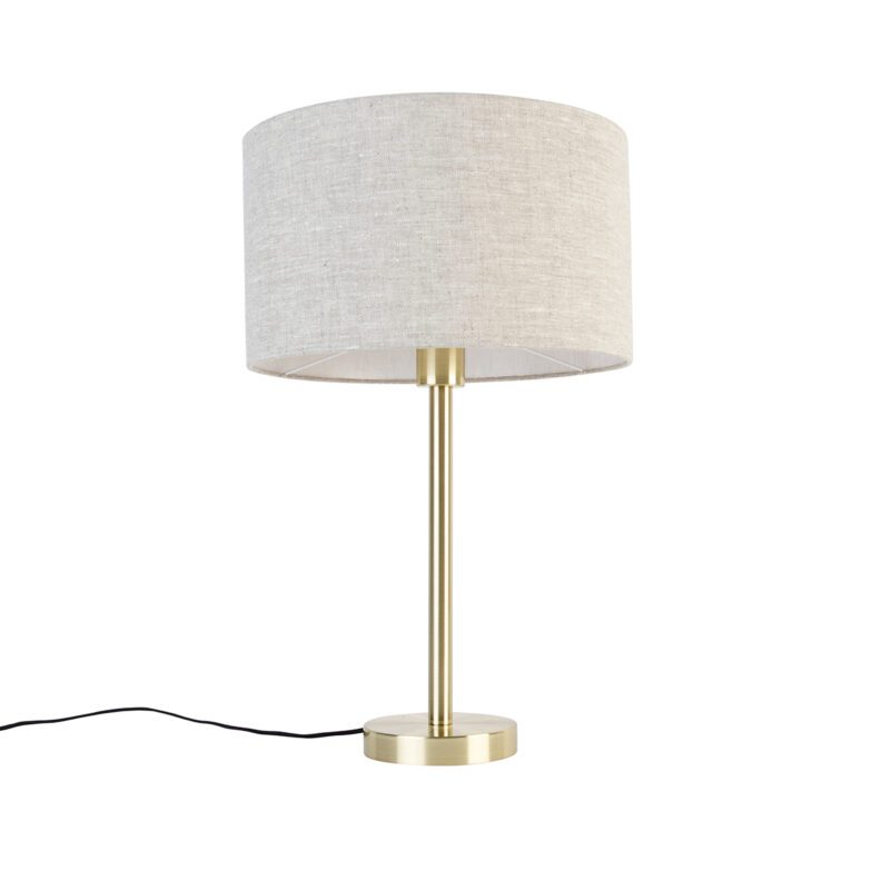 Klasická stolní lampa mosaz se stínidlem světle