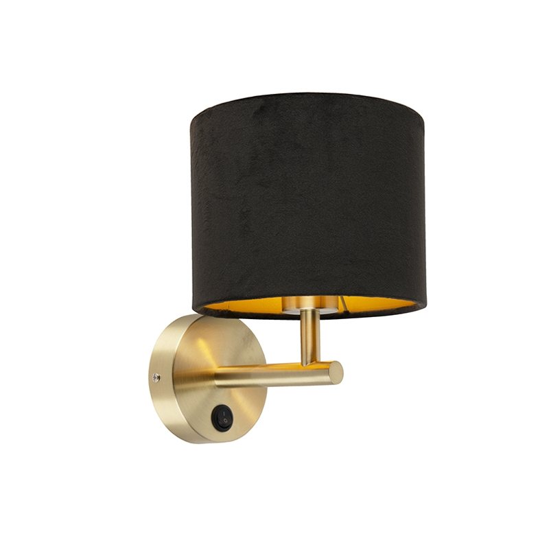 Klasická nástěnná lampa zlatá s černým