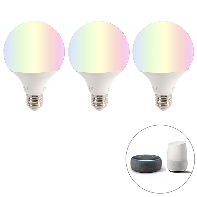 Sada 3 smart E27 RGBW LED lampy