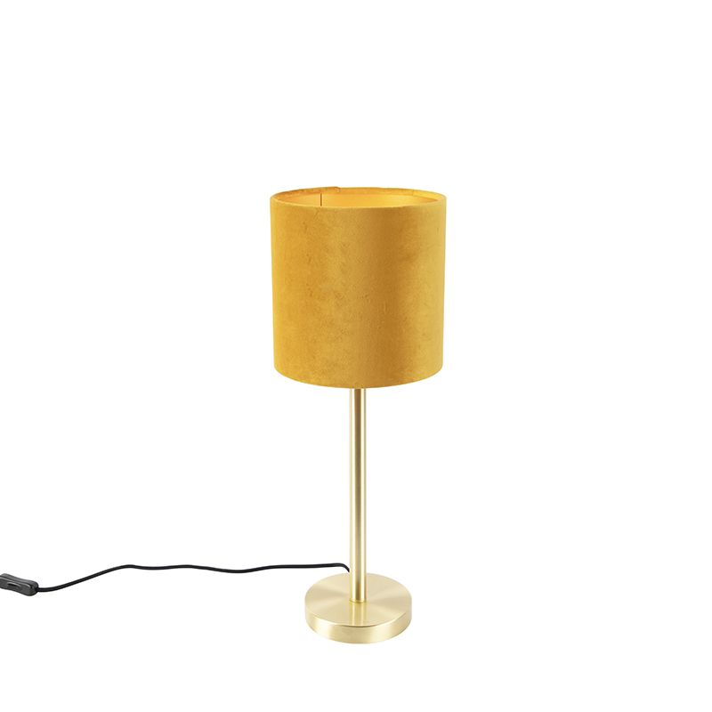 Stolní lampa mosaz se žlutým odstínem