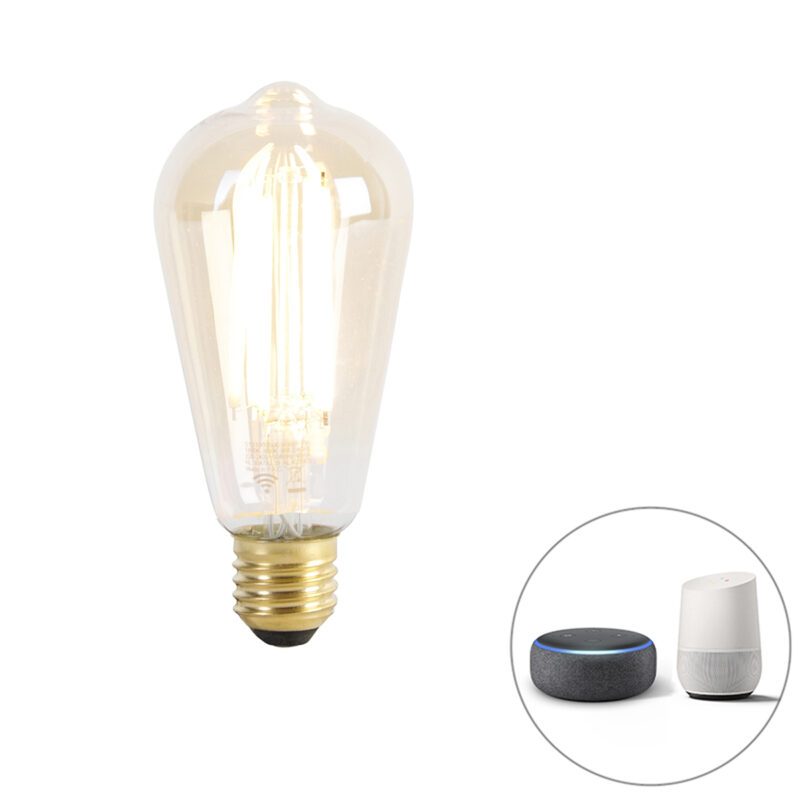 Smart E27 stmívatelná LED lampa ST64 zlatá