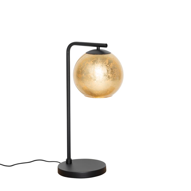 Designová stolní lampa černá se zlatým