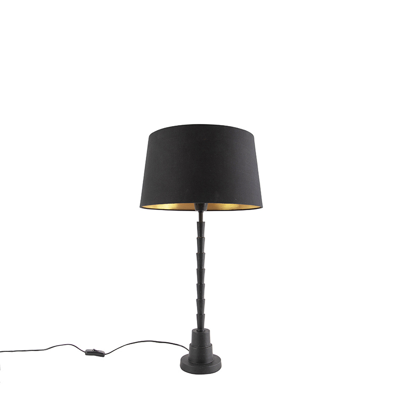 Stolní lampa ve stylu art deco černá s odstínem