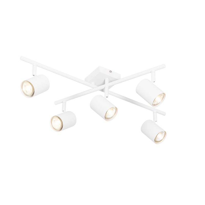 Moderní stropní svítidlo bílé 5-ti světelné