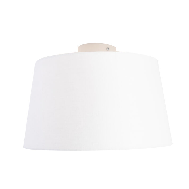 Stropní lampa s plátěným odstínem bílá 35