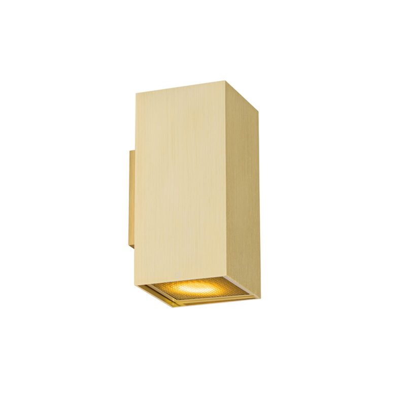 Designové nástěnné svítidlo zlaté čtvercové 2-světlo