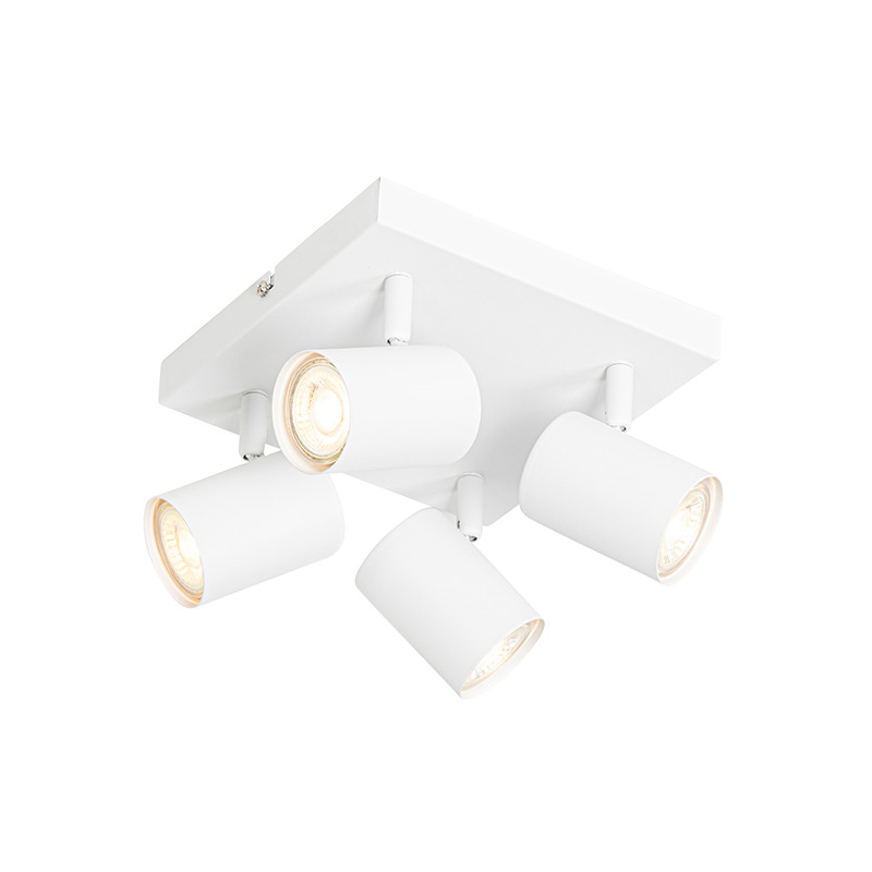 Moderní stropní svítidlo bílé 4-světelné nastavitelné