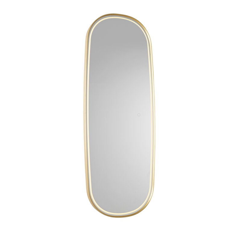 Moderní koupelnové zrcadlo zlaté včetně LED a