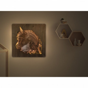 Li-Go "Hlava koně" světelný obraz s baterií 62x62cm