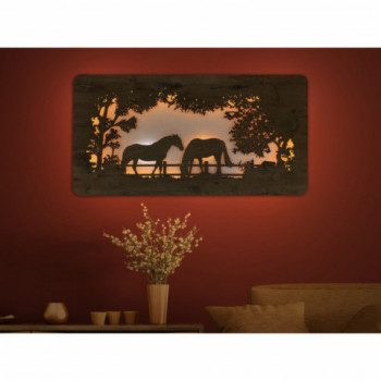 Li-Go "Koně" světelný obraz s baterií 120x60cm