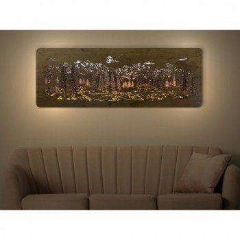 Li-Go "Chata v horách" světelný obraz s baterií 120x40cm