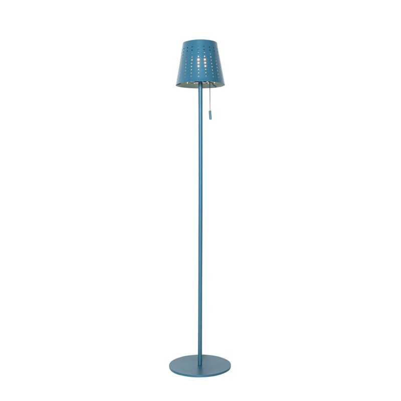 Venkovní stojací lampa modrá včetně LED 3-stupňové stmívatelné