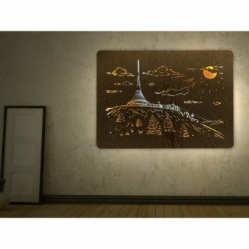 Li-Go "Ještěd" světelný obraz s baterií 90x62cm