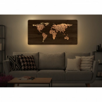 Li-Go "Mapa světa" světelný obraz s baterií 120x60cm
