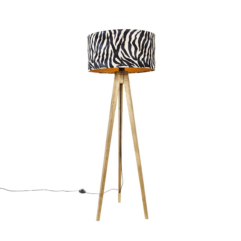 Vintage stojací lampa stínítko zebra design 50