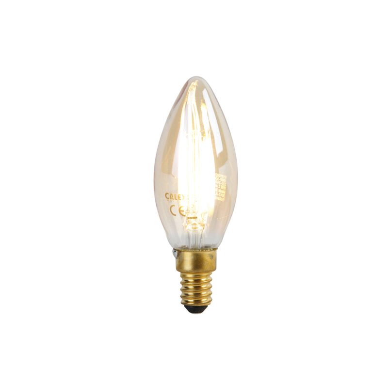 Chytrá E14 LED lampa B35 zlatá