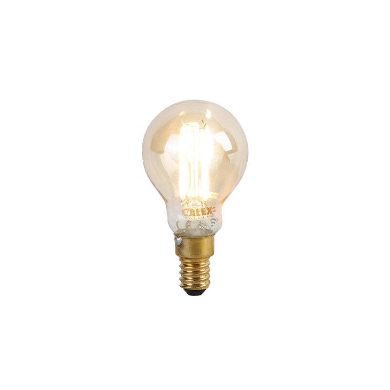 Chytrá E14 LED lampa P45 zlatá