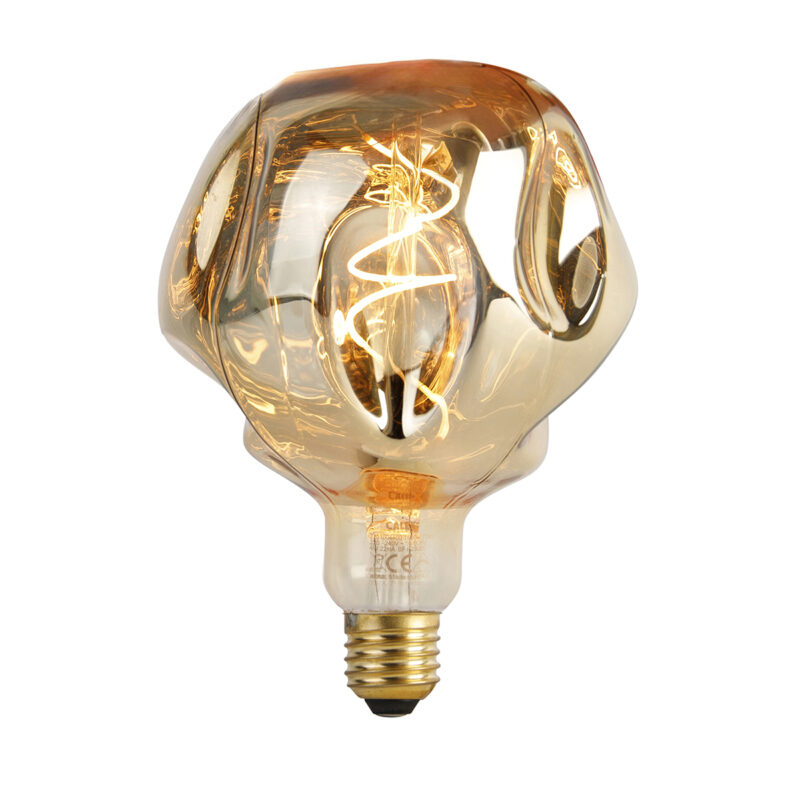 E27 stmívatelná LED lampa G125 zrcadlová zlatá