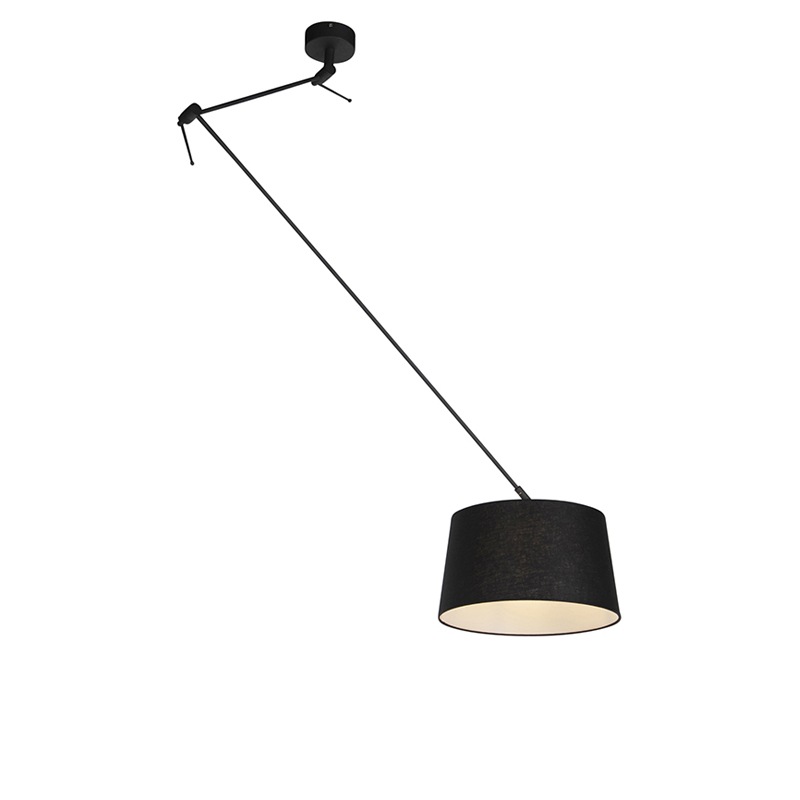 Závěsná lampa s plátěným stínidlem černá 35